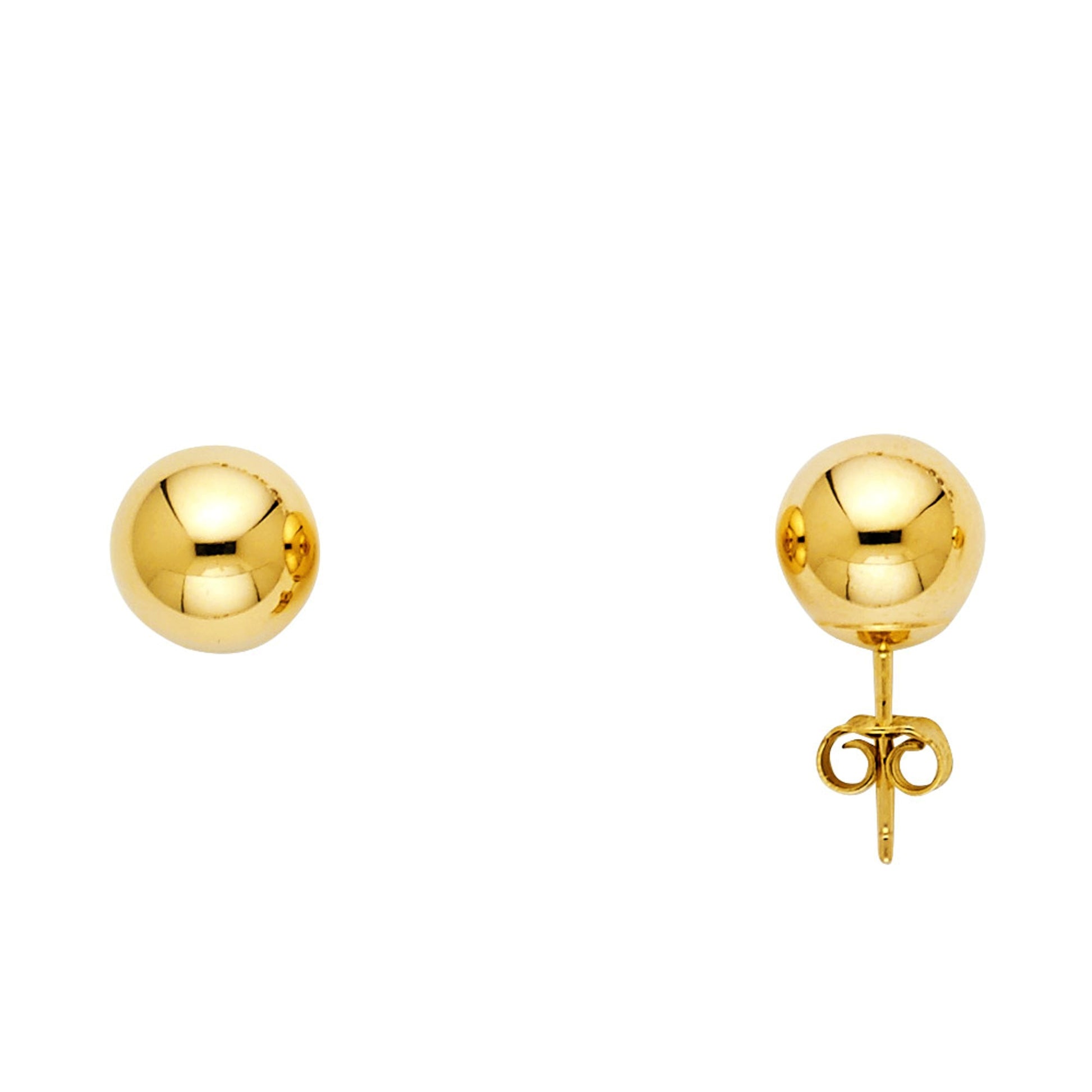 ball,beads,stud,earrings,yellw,14k,unisex